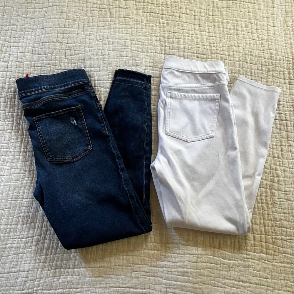 Lot‎ of 2 Spanx Leggings Medium Black White